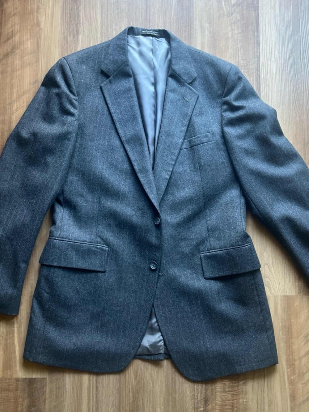 Men’s 100% Pure Wool Blazer Charcoal Grey Sport Coat Made in Korea
